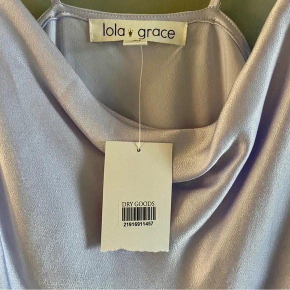 DRY GOODS | Lola Grace Lilac Silk Cami Lavender Haze Chemise Slip Dress NWT - Picture 4 of 5